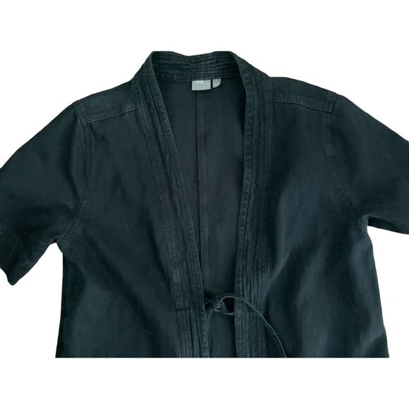 ASOS Black Denim 3/4 Sleeves Open front Cardigan Size Med - Picture 7 of 11